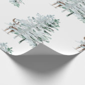 冬の森の木と鹿 ラッピングペーパー (角)