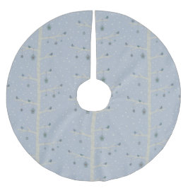 冬の森の木のクリスマスバード ブラッシュドポリエステルツリースカート