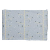 冬の森の木のクリスマスバード 枕カバー (裏面)