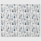 冬の森の木のクリスマスパターン ラッピングペーパー (フラット)