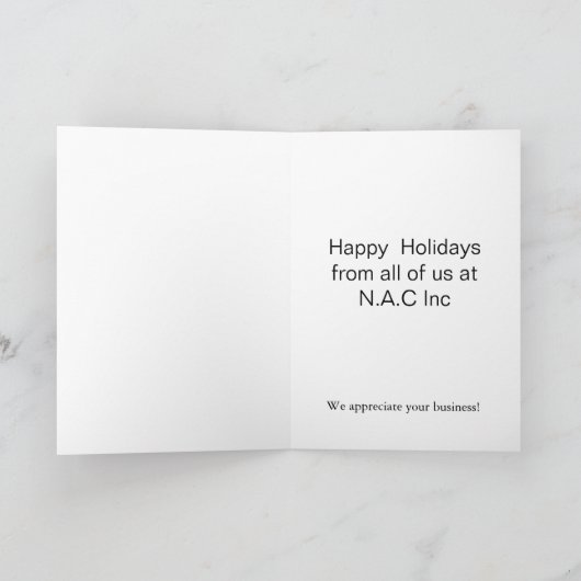 冬の森の松の企業のクリスマスカード シーズンカード (内部)