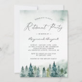 冬の森の松の木の引退パーティー 招待状 (正面)