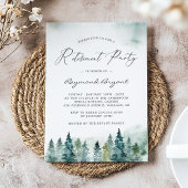 冬の森の松の木の引退パーティー 招待状