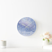 冬の森の松の木の雪の雪の森 ラウンド壁時計 (ホーム)