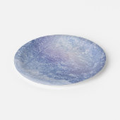 冬の森の松の木の雪片エレガントパーティー ペーパープレート (アングル)