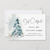 冬の森の松の木クリスマスプレゼント証明書