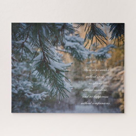 冬の森の松の木 ジグソーパズル (横)