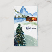 冬の森の森の動物の冒険が始まる エンクロージャーカード (裏面)