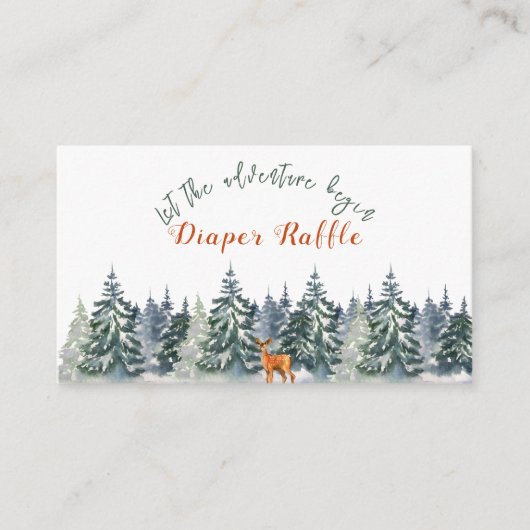 冬の森の森の動物の冒険が始まる エンクロージャーカード (正面)