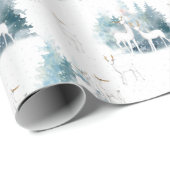 冬の森の森の姿を描く森林の動物たち ラッピングペーパー (ロールコーナー)