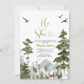 冬の森の森の彼または彼女が性別を明かす 招待状 (正面)