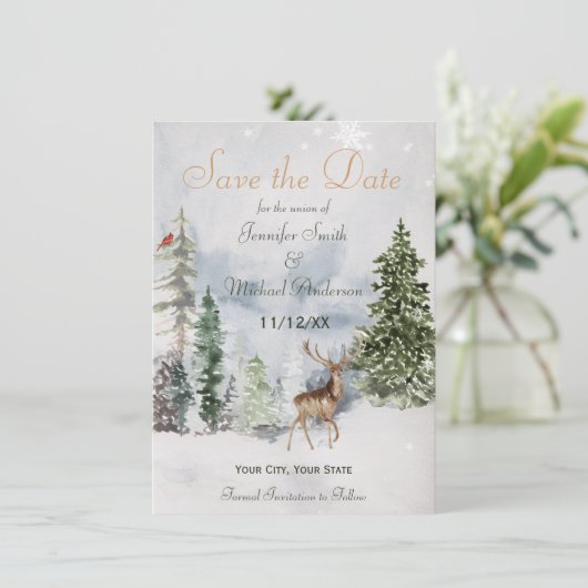 冬の森の森の木の林の日付を保存 セーブザデート (スタンド正面)