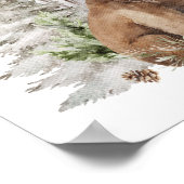 冬の森の森の赤ちゃん素朴のシャワーへようこそ ポスター (角)