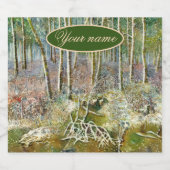 冬の森の水の絵画色 スパークリングワインラベル (シングルラベル)