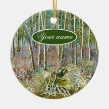 冬の森の水の絵画色