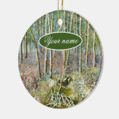 冬の森の水の絵画色 セラミックオーナメント (左)