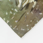 冬の森の水の絵画色 フリースブランケット (角)