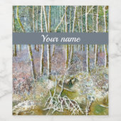 冬の森の水の絵画色 ワインラベル (シングルラベル)