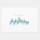 冬の森の水の色の平和なスクリプト ラッピングペーパーシート (正面)