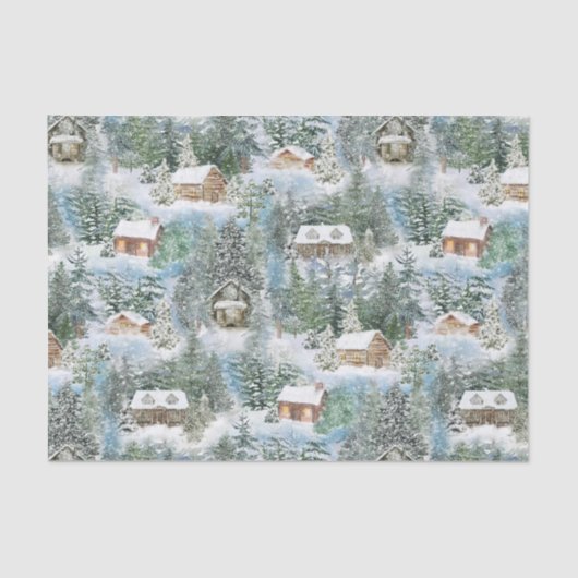 冬の森の水の色クリスマスキャビン 薄葉紙 (正面)