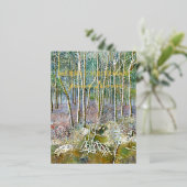 冬の森の水の色フォイルホリデーポストカード 箔シーズンポストカード (立ち正面)