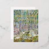 冬の森の水の色フォイルホリデーポストカード 箔シーズンポストカード (正面/裏面)
