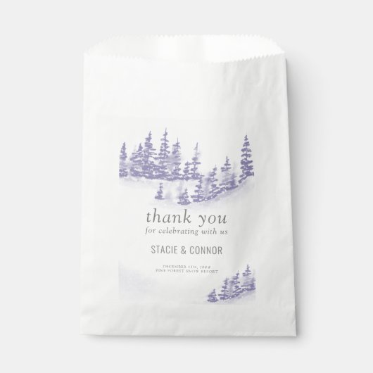 冬の森の水の色ラベンダーサンキュー フェイバーバッグ (正面)