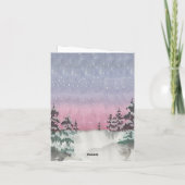 冬の森の水の色 – 休日 – 手絵を描 サンキューカード (裏面)