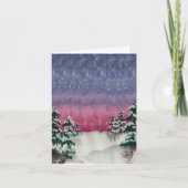 冬の森の水の色 – 休日 – 手絵を描 サンキューカード (正面)