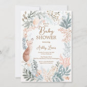 冬の森の水彩の葉 招待状 (正面)