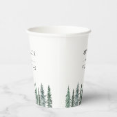 冬の森の水彩ウェディング 紙コップ (右)