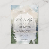 冬の森の湖の本のリクエストベビーカード エンクロージャーカード (正面)