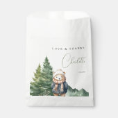 冬の森の熊の赤ちゃんシャワー フェイバーバッグ (正面)