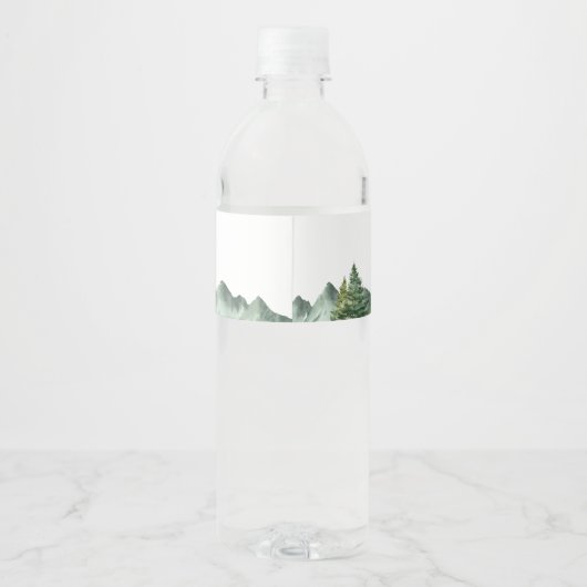 冬の森の熊の赤ちゃんシャワー ペットボトルラベル (裏面)