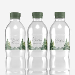 冬の森の熊の赤ちゃんシャワー ペットボトルラベル