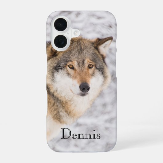 冬の森の狼 iPhone 16ケース (裏面)
