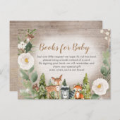 冬の森の白いフローラの本ベビーinvita インビテーションポストカード (正面/裏面)