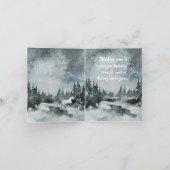 冬の森の白馬メリークリスマス シーズンカード (内部)