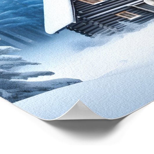 冬の森の白馬 ポスター (角)