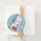 冬の森の素朴な木メリークリスマス フェイバータグ (インサイチュ)