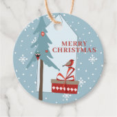 冬の森の素朴な木メリークリスマス フェイバータグ (正面)