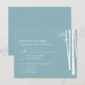 冬の森の結婚式　出欠確認カード 出欠カード (正面/裏面)