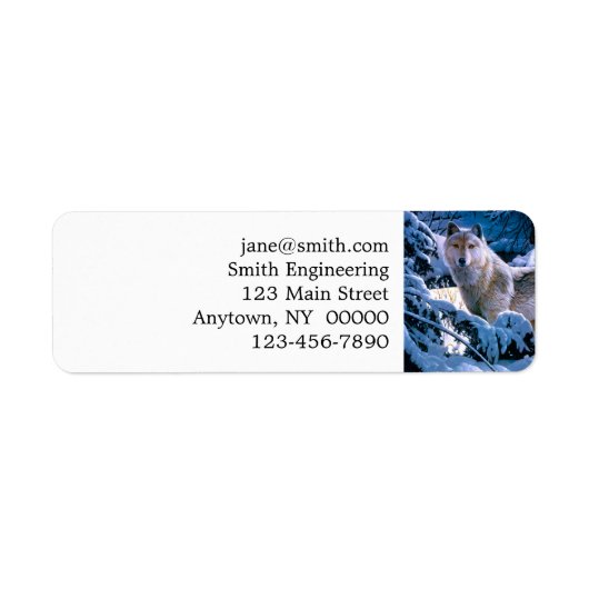 冬の森の絵画狼 ラベル (正面)