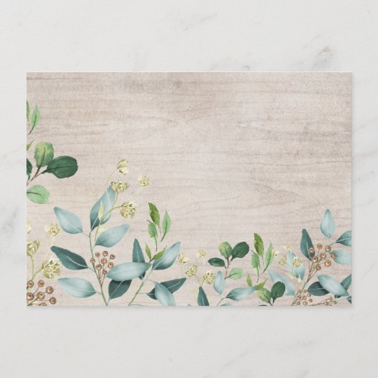 冬の森の緑おむつラッフル エンクロージャーカード (裏面)