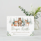 冬の森の緑おむつラッフル エンクロージャーカード (スタンド正面)