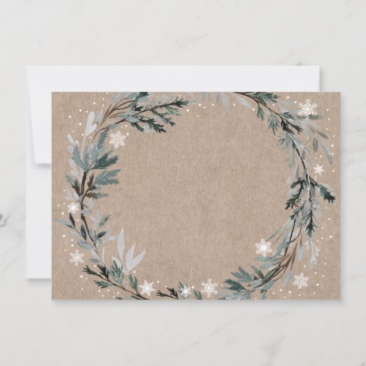 冬の森の緑の赤ちゃんシャワーありがとう サンキューカード (裏面)