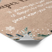 冬の森の緑の赤ちゃんシャワーおむつラッフル ポスター (角)