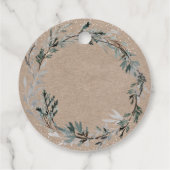 冬の森の緑の赤ちゃんシャワー フェイバータグ (裏面)