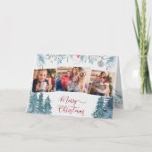 冬の森の葉のエレガントスクリプト3写真 シーズンカード (正面)