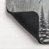 冬の森の赤い深紅色 マウスパッド (コーナー)